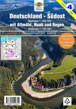 Titelblatt der Wassersport-Wanderkarte WW4 - Deutschland Südost