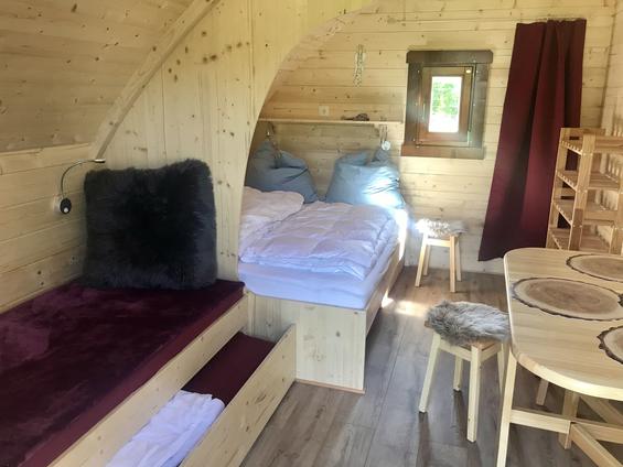Blick in den Glamping Pod