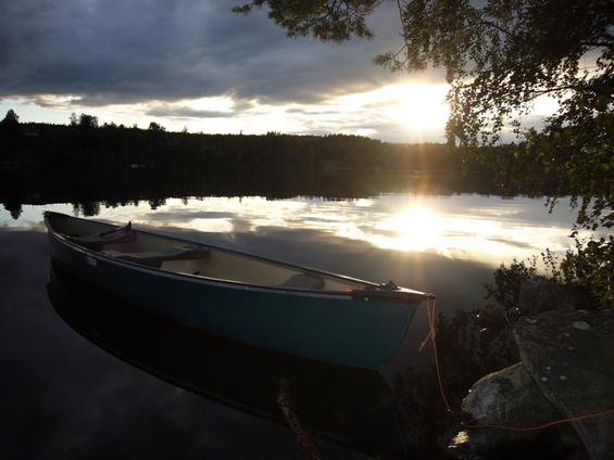 Kanadier im Sonnenuntergang