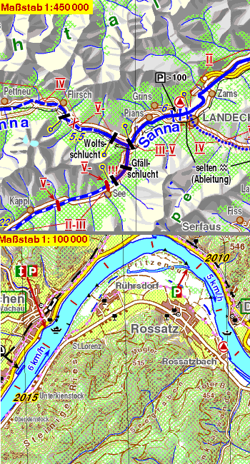 Beispiel aus der Wassersport-Wanderkarte WW5