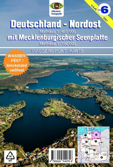Titelblatt der Wassersport-Wanderkarte WW6