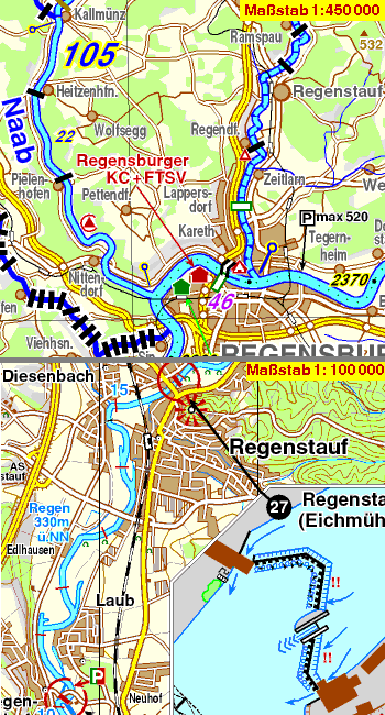 Beispielkarte aus der Wassersport-Wanderkarte WW4