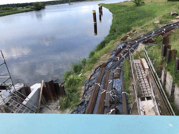 Einsetzstelle Wehr Quitzöbel, aktuell Baustelle (immer noch 2026)