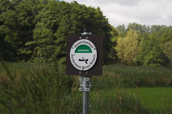 Pegelscheibe auf "Grün" gestellt, zeigt also Befahrbarkeit an