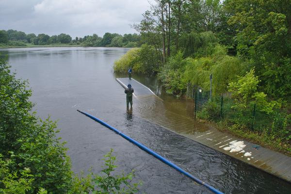 hoher Wasserstand am Borsten-Fisch-Pass in Spitzenort