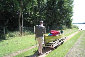 Leichte Lore (Aluminium) an der Zwenzower Schleuse