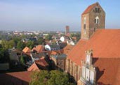 Blick auf den Stadtkern mit St. Georgenkirche