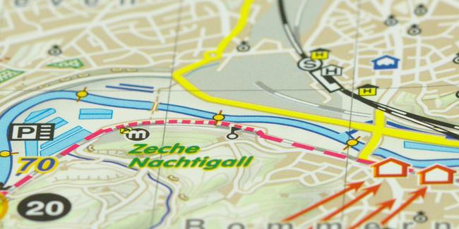 Gewässerkarte Ruhr mit Ruhr Radweg